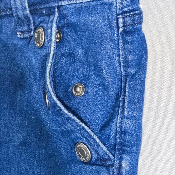 GAP jeans wide leg women's size 30 indigo blue snap button pockets closer - Picture 10 of 16